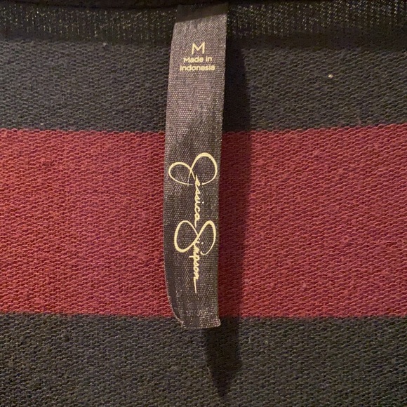 Jessica Simpson Hanna Bodycon Zipper Dress in red, black and grey stripes size M - Picture 7 of 13